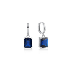 Indigo Large Baguette Cut Gem Earrings - Karosh