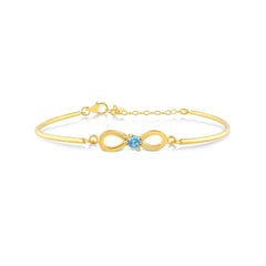 Infinity Bracelet with Aquamarine Gem - Karosh