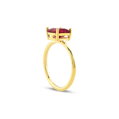 Square Cut Solitaire Ring