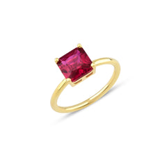 Square Cut Solitaire Ring