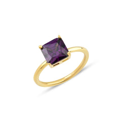 Square Cut Solitaire Ring