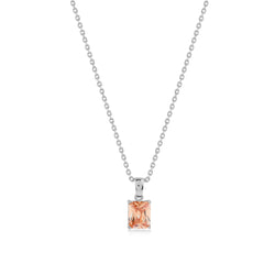 Orange Baguette Cut Gem Necklace - Karosh