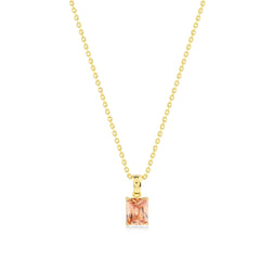 Orange Baguette Cut Gem Necklace - Karosh