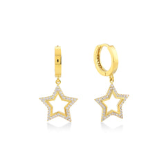 Karosh Cubic Zirconia Star Dangle Earrings - Karosh