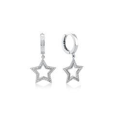 Karosh Cubic Zirconia Star Dangle Earrings - Karosh