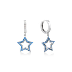 Karosh Aquamarine Star Dangle Earrings - Karosh