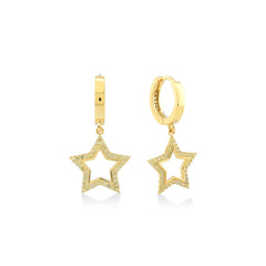 Karosh Yellow Gem  Star Dangle Earrings - Karosh