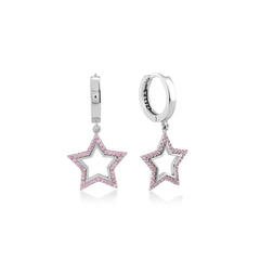 Karosh Pink Gem Star Dangle Earrings - Karosh