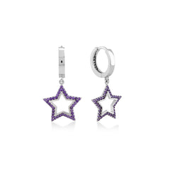 Karosh Purple Gem Star Dangle Earrings - Karosh