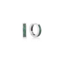 Karosh Emerald Color Gem Eternity Hoop Earrings - Karosh