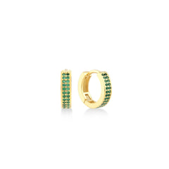 Karosh Emerald Color Gem Eternity Hoop Earrings - Karosh