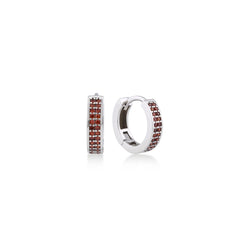 Karosh Red Gem Eternity Hoop Earrings - Karosh