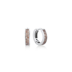 Karosh Eternity Hoop Earrings with Orange Gem - Karosh