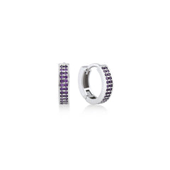 Karosh Eternity Hoop Earrings with Purple Gem - Karosh