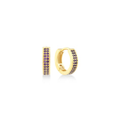 Karosh Eternity Hoop Earrings with Purple Gem - Karosh