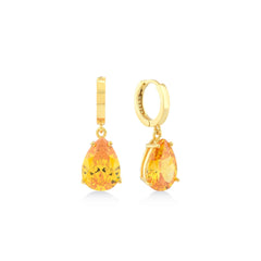 Karosh Yellow Drop Cut Gem Dangle Earrings - Karosh