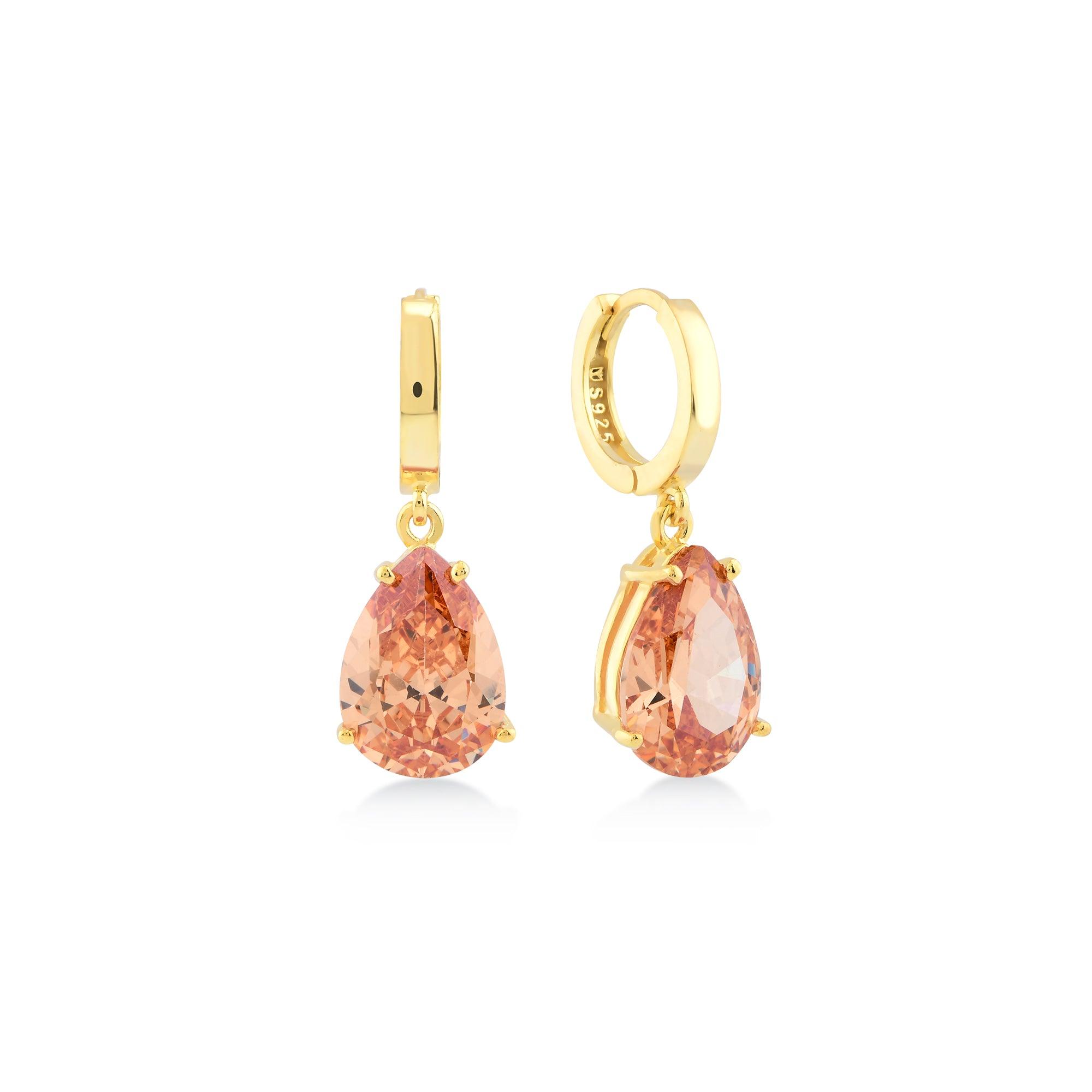 Karosh Orange Drop Cut Gem Dangle Earrings - Karosh