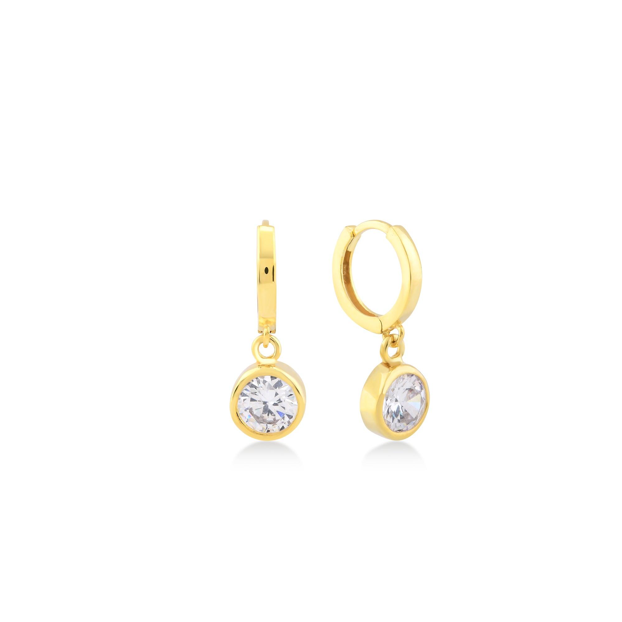 Karosh Moon Dangle Earrings with Cubic Zirconia - Karosh