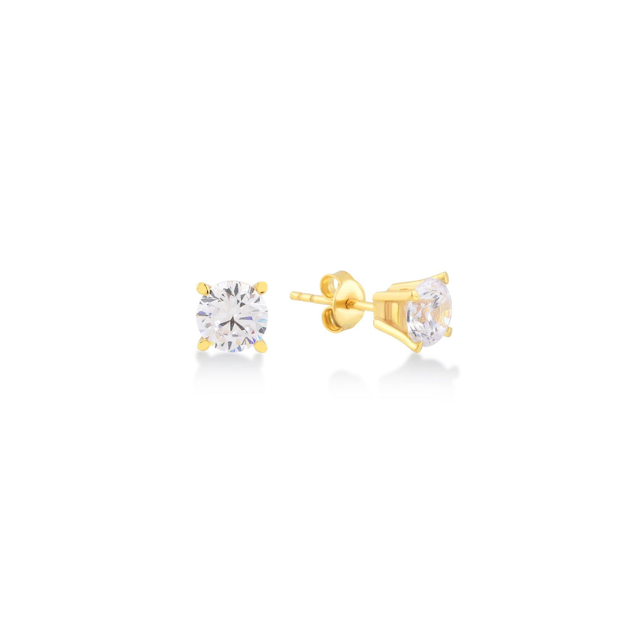 Karosh Cubic Zirconia Solitaire Stud Earring - Karosh