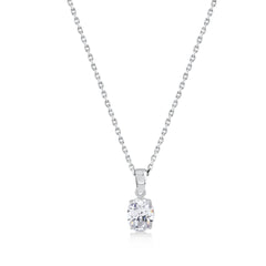 Karosh Cubic Zirconia Oval Cut Gem Necklace - Karosh