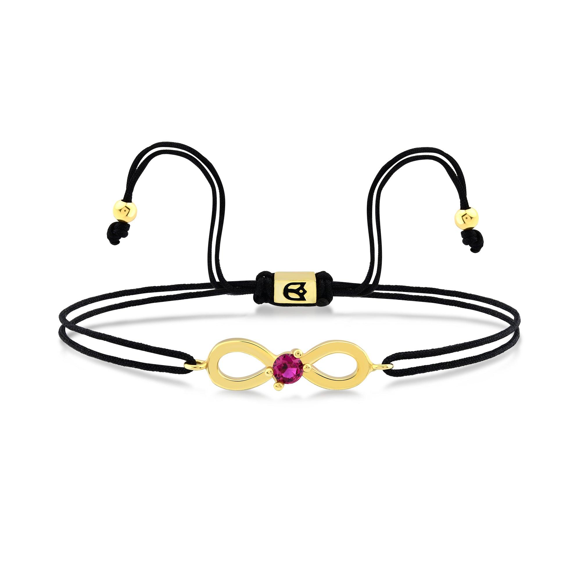 Karosh Ruby Color Gem Infinity String Bracelet - Karosh