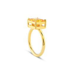 Karosh Yellow Baguette Cut Gem Solitaire Ring - Karosh