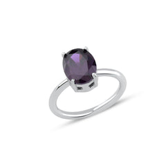 Karosh Purple Gem Oval Cut Solitaire Ring - Karosh