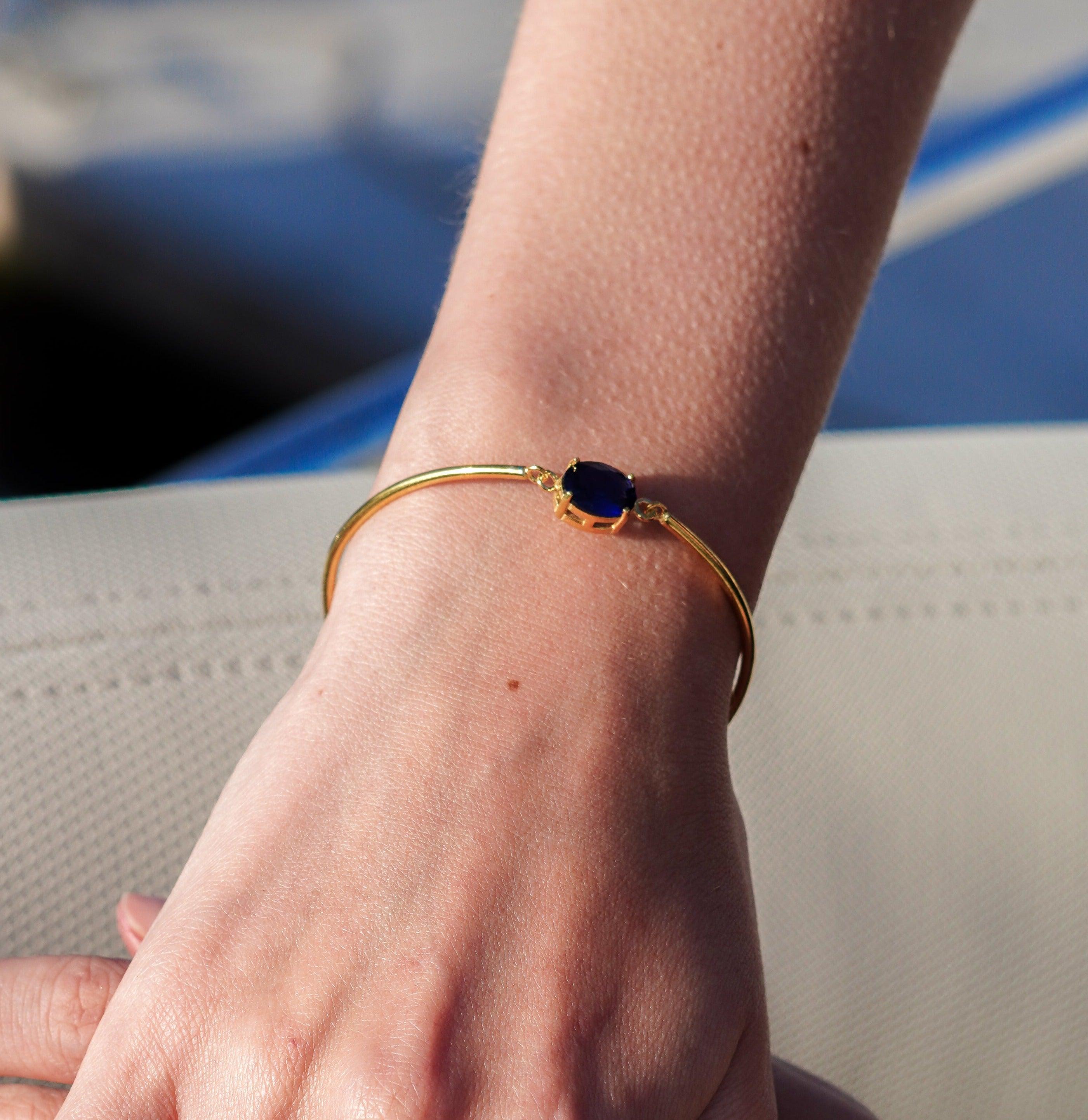 Karosh Safir Color Oval Taşlı Kemik Bileklik - Karosh