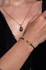 Karosh Infinity String Bracelet with Red Gem - Karosh