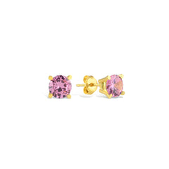 Pink Solitaire Stud Earring- Karosh