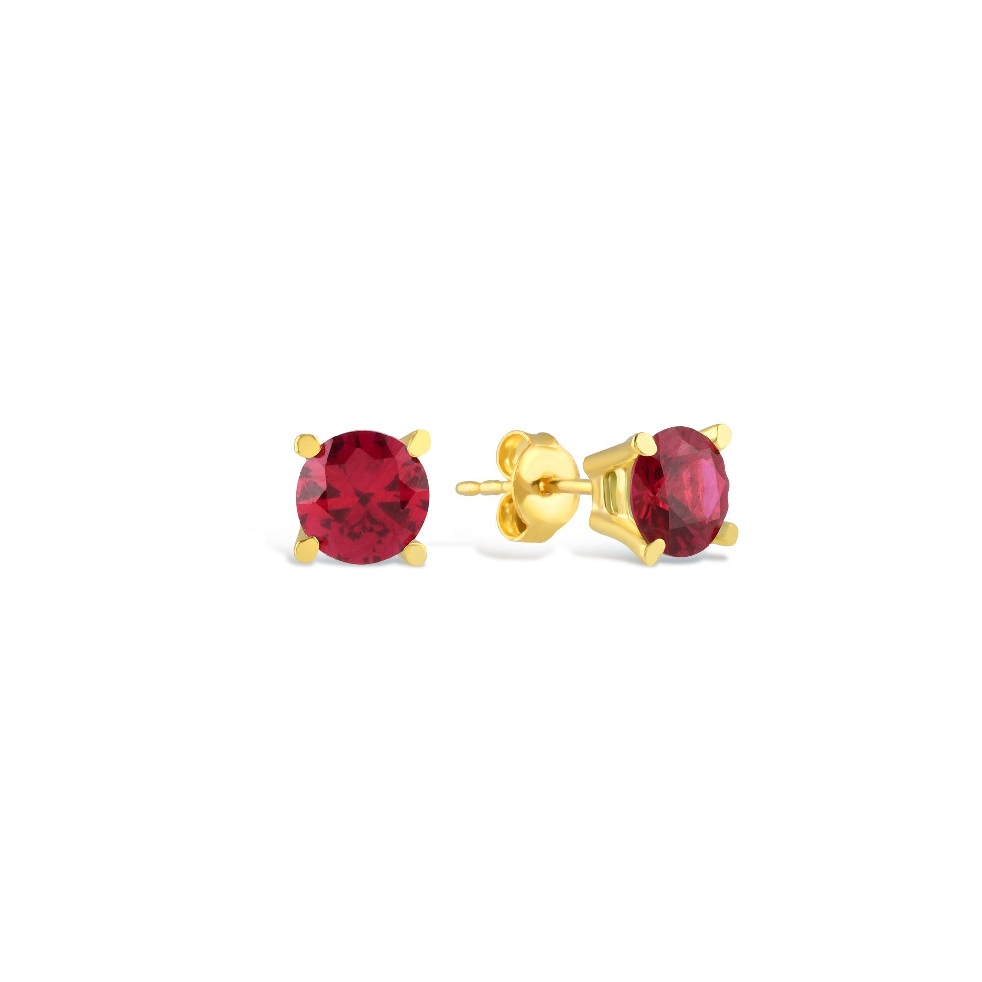 Ruby Solitaire Stud Earring - Karosh