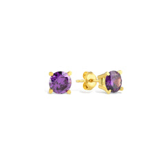 Purple Solitaire Stud Earring - Karosh