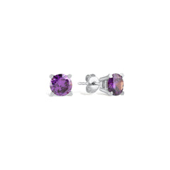 Purple Solitaire Stud Earring - Karosh