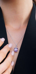 Karosh Purple Gem Baguette Cut Necklace - Karosh