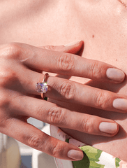 Karosh Pink Oval Cut Gem Solitaire Ring - Karosh