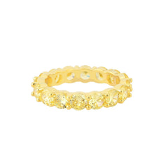 Yellow Round Gem Eternity Band Ring - Karosh