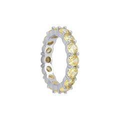 Yellow Round Gem Eternity Band Ring - Karosh