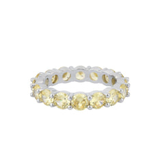 Yellow Round Gem Eternity Band Ring - Karosh