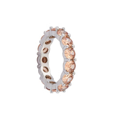 Orange Round Gem Eternity Band Ring - Karosh